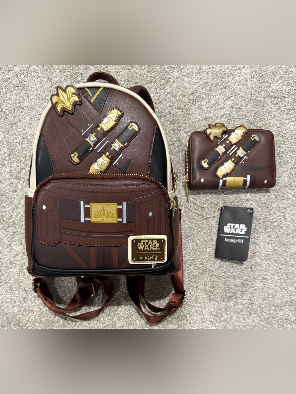 NEW Star Wars Loungefly Backpack and Wallet Set.  Wallet is new with tags.